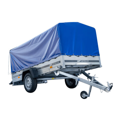 Remorque voiture longue GARDEN TRAILER 264 KIPP avec bâche bleue