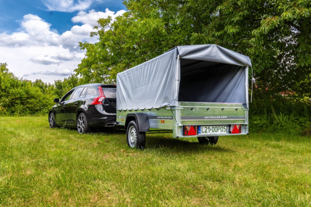 Remorque routière Garden Trailer 230 KIPP avec bâche haute, arceau H-800 et roue jockey 230x125 – Image 14