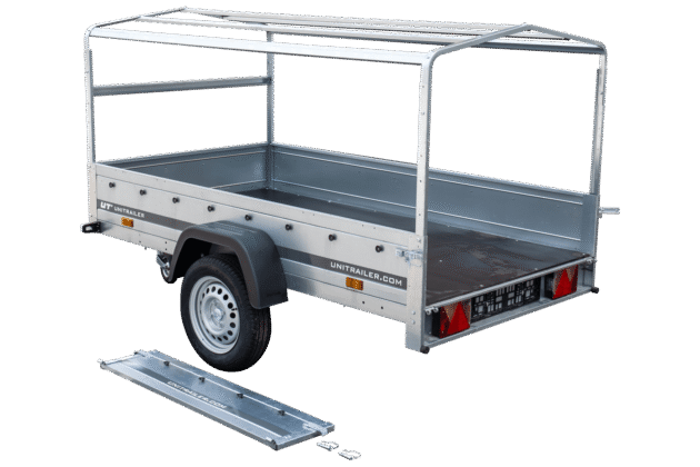 Remorque routière Garden Trailer 230 KIPP avec bâche haute, arceau H-800 et roue jockey 230x125 – Image 10