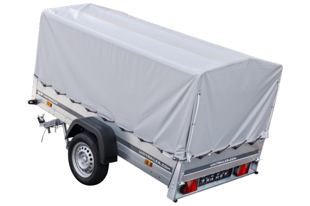 Remorque routière Garden Trailer 230 KIPP avec bâche haute, arceau H-800 et roue jockey 230x125 – Image 3