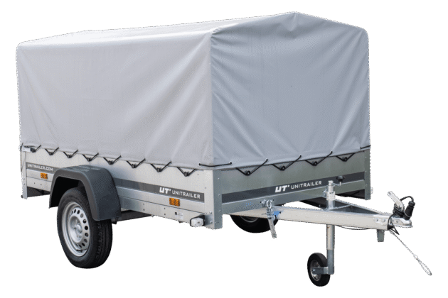 Remorque routière Garden Trailer 230 KIPP avec bâche haute, arceau H-800 et roue jockey 230x125 – Image 5