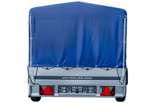 Remorque voiture longue GARDEN TRAILER 264 KIPP avec bâche bleue – Image 2