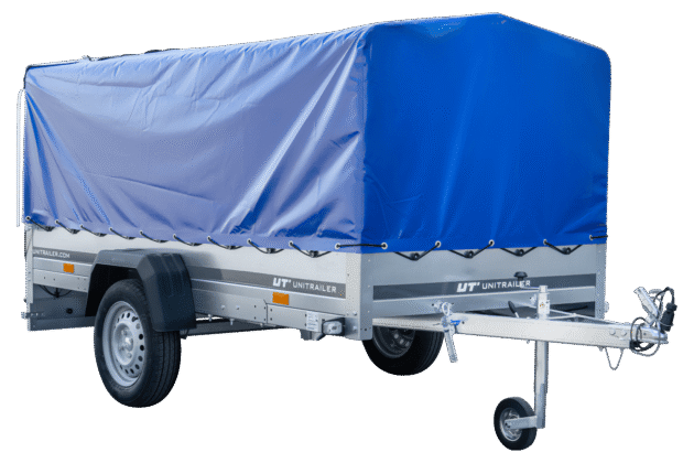 Remorque voiture longue GARDEN TRAILER 264 KIPP avec bâche bleue – Image 10