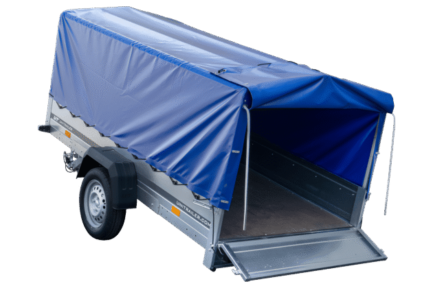 Remorque voiture longue GARDEN TRAILER 264 KIPP avec bâche bleue – Image 4