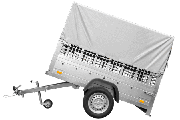 Remorque tôle Garden Trailer 200 KIPP 200×106 cm [avec rehausses grillagées, bâche haute et arceau] – Image 3