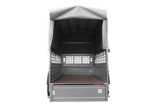 Remorque tôle Garden Trailer 200 KIPP 200×106 cm [avec rehausses grillagées, bâche haute et arceau] – Image 2