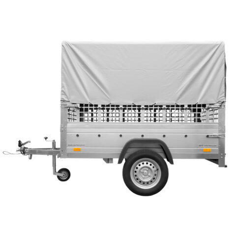 Remorque tôle Garden Trailer 200 KIPP 200×106 cm [avec rehausses grillagées, bâche haute et arceau]