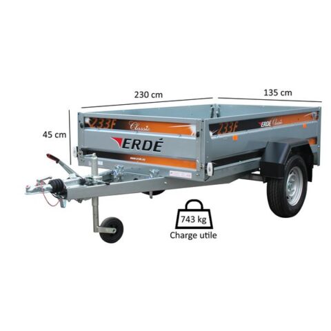 Remorque freinée ERDE 233F Classic