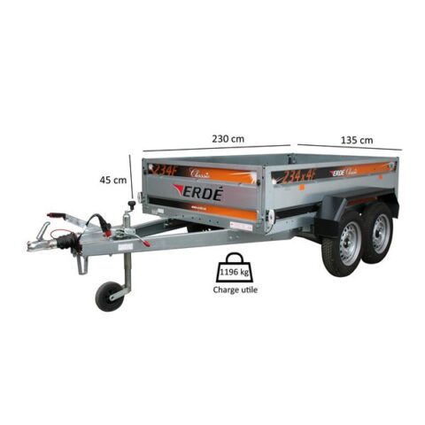 Remorque ERDE 234X4F Classic - double essieux
